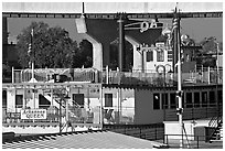 Decks of riverboat Arkansas Queen. Little Rock, Arkansas, USA (black and white)