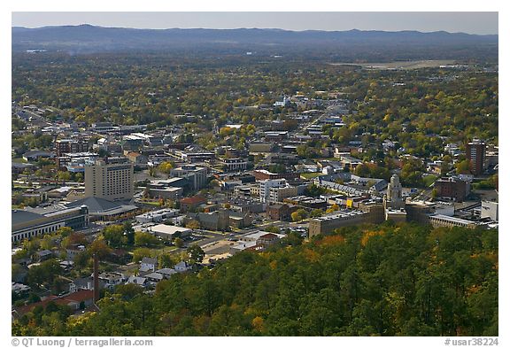 City and horizon seen from a hill. Hot Springs, Arkansas, USA