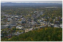 City and horizon seen from a hill. Hot Springs, Arkansas, USA (black and white)