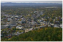 City and horizon seen from a hill. Hot Springs, Arkansas, USA ( black and white)