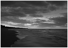 Gulf beach at sunrise, Sanibel Island. Florida, USA (black and white)
