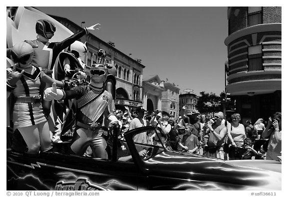 Power rangers, Magic Kingdom Theme park. Orlando, Florida, USA (black and white)