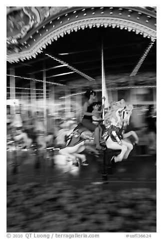 Carousel, Magic Kingdom Theme park. Orlando, Florida, USA (black and white)