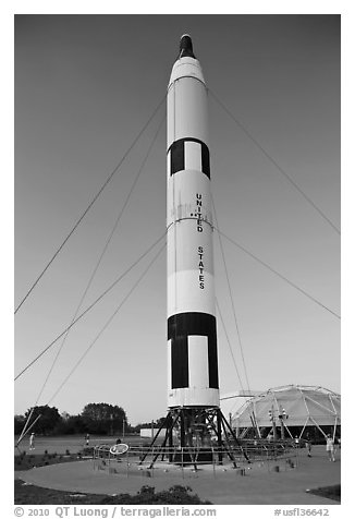 American Rockets, National Aeronautics and Space Administration Flight Center. Cape Canaveral, Florida, USA (black and white)