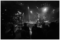 Stage seen from audience, Circus show, Walt Disney World. Orlando, Florida, USA (black and white)