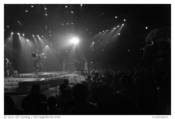 Circus show, Walt Disney World. Orlando, Florida, USA (black and white)