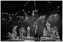 Colorful cast of characters, Circus show, Walt Disney World. Orlando, Florida, USA (black and white)