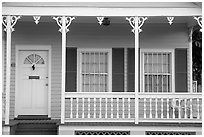 Pastel-colored pink porch. Key West, Florida, USA (black and white)