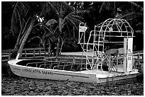 Airboat. Florida, USA (black and white)