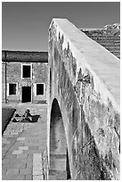 Interior wall, Castillo de San Marcos National Monument. St Augustine, Florida, USA (black and white)