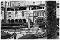 Main courtyard, Flagler College. St Augustine, Florida, USA (black and white)