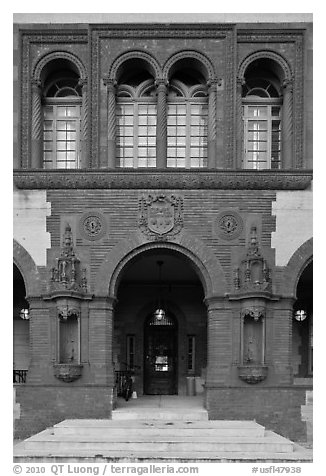 Spanish Renaissance style doorway, Ponce de Leon Hotel. St Augustine, Florida, USA