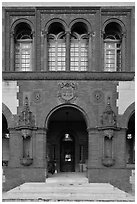 Spanish Renaissance style doorway, Ponce de Leon Hotel. St Augustine, Florida, USA (black and white)