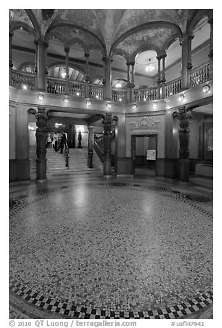 Foyer, Flagler College. St Augustine, Florida, USA (black and white)
