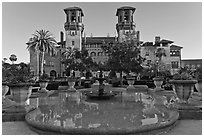 City Hall, formerly Hotel Alcazar. St Augustine, Florida, USA (black and white)