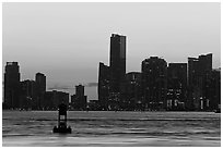 Skyline at sunset, Miami. Florida, USA (black and white)