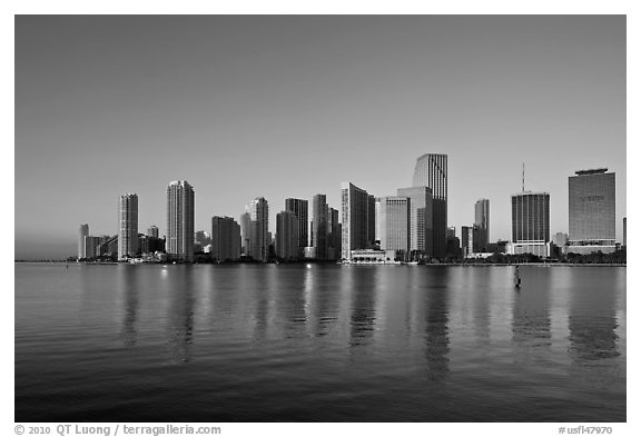 Miami Skyline. Florida, USA (black and white)