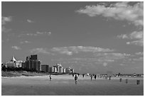 South Beach, early morning, Miami Beach. Florida, USA ( black and white)