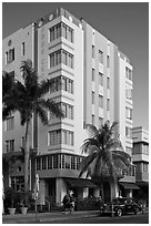 Art Deco Style Hotel, South Beach, Miami Beach. Florida, USA ( black and white)