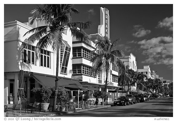 Art Deco District, Miami Beach. Florida, USA (black and white)