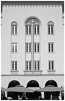 Art Deco hotel facade, Miami Beach. Florida, USA ( black and white)