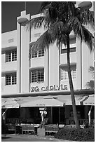 Carlyle Hotel, South Beach district, Miami Beach. Florida, USA (black and white)