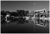 Marina, Vaca Key. The Keys, Florida, USA ( black and white)