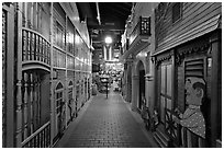 Murals in restaurant, Mallory Square. Key West, Florida, USA ( black and white)