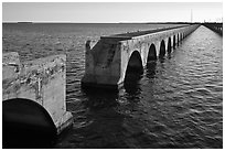 Abandonned Bridge, Sugarloaf Key. The Keys, Florida, USA (black and white)