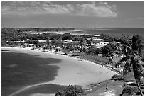 Panoramic view of Bahia Honday Key and Bahia Honda State Park. The Keys, Florida, USA (black and white)