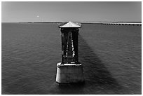 Abandonned bridge, Bahia Honda Channel. The Keys, Florida, USA (black and white)