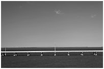 Highway bridge between Bahia Honda and Summerland Keys. The Keys, Florida, USA (black and white)