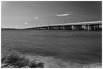 Old and new bridges, Bahia Honda Channel. The Keys, Florida, USA (black and white)