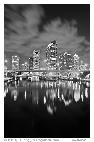 Downtown Tampa skyline at night, Tampa. Florida, USA