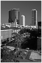 Modern and historic buildings in downtown. Orlando, Florida, USA ( black and white)