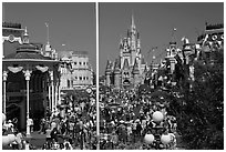 Gateway to Fantasyland and Main Street, Magic Kingdom. Orlando, Florida, USA (black and white)