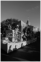 Parade float on Main Street, Magic Kingdom, Walt Disney World. Orlando, Florida, USA (black and white)