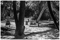 Cemetery, Chapel by the Sea, Captiva Island. Florida, USA ( black and white)