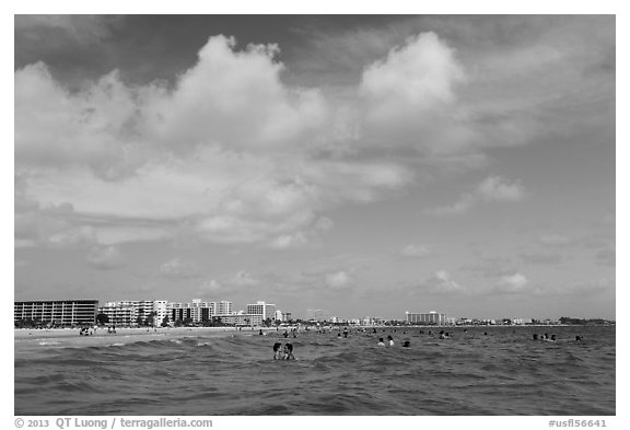 Sarasota skyline seen from Siesta beach waters. Florida, USA