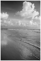 Clouds and reflections, Fort De Soto beach. Florida, USA ( black and white)