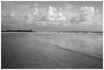 Beach and shallow flats, Fort De Soto beach. Florida, USA (black and white)