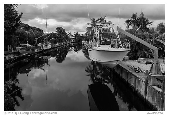 Yachts and canal, Big Pine Key. The Keys, Florida, USA