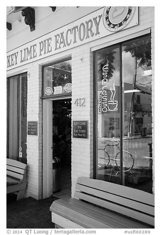 Key Line Pie Factory facade. Key West, Florida, USA (black and white)