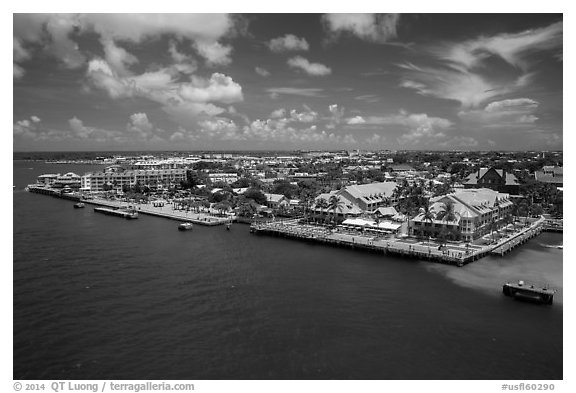 Waterfront. Key West, Florida, USA (black and white)