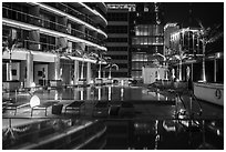 Hotel Epic pool at night, Miami. Florida, USA ( black and white)
