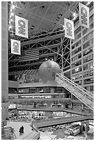 Inside CNN Center. Atlanta, Georgia, USA (black and white)