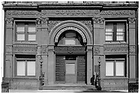 Facade detail of Savannah Cotton Exchange. Savannah, Georgia, USA (black and white)