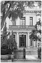 Mansion facade. Savannah, Georgia, USA ( black and white)