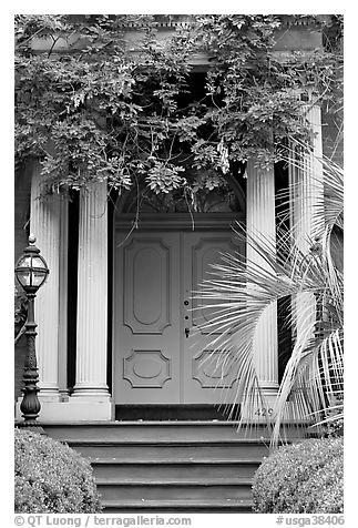 Doorway with luxuriant vegetation. Savannah, Georgia, USA