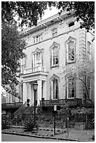 Mansion, historical district. Savannah, Georgia, USA (black and white)